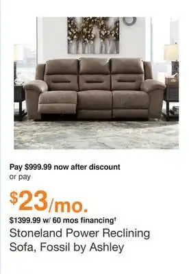 Ashley Furniture Stoneland power reclining sofa, fossil by ashley offer