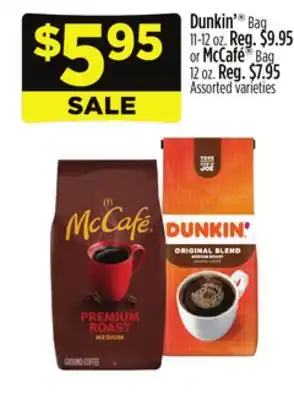 Dollar General Dunkin' bag 11-12 oz. | mccafé bag 12 oz offer
