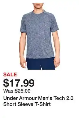 Dick's Sporting Goods Under armour men's tech 2.0 short sleeve t-shirt offer