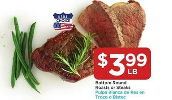 Food 4 Less Bottom Round Roasts Or Steaks offer