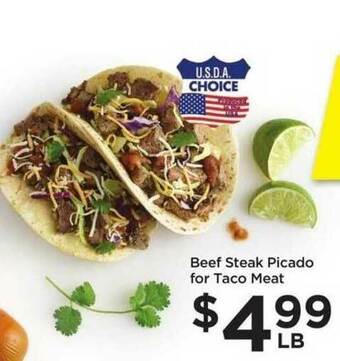 Food 4 Less Beef Steak Picado For Taco Meat offer