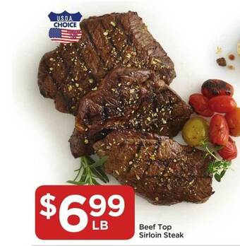 Food 4 Less Beef Top Sirloin Steak offer
