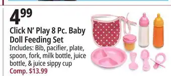 Ocean State Job Lot Click n' play baby doll feeding set with accessories offer