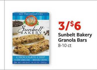 Fareway Sunbelt Bakery Granola Bars offer