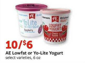 Fareway Ae Lowfat Or Yo-lite Yogurt offer