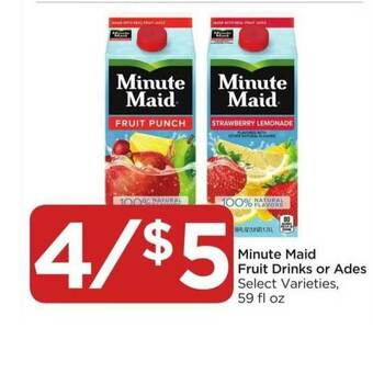 Food 4 Less Minute Maid Fruit Drinks Or Ades offer