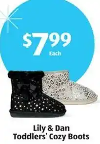 Aldi Lily & Dan Toddlers' Cozy Boots offer