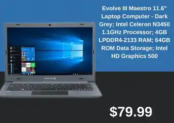 Micro Center Evolve III Maestro 11.6" Laptop Computer offer