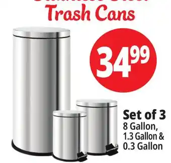 Ocean State Job Lot Stainless steel trash cans offer