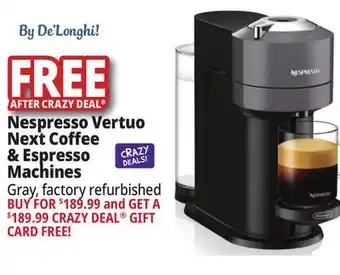 Ocean State Job Lot Nespresso vertuo next coffee & espresso machines offer