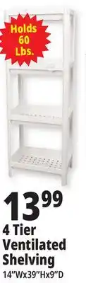Ocean State Job Lot 4-tier ventilated shelf offer