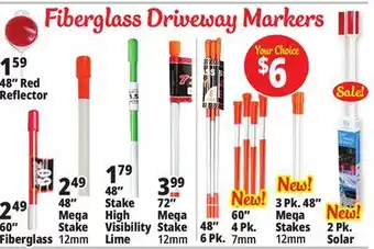Ocean State Job Lot Fiberglass driveway markers offer
