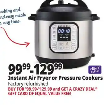 Ocean State Job Lot Instant air fryer or pressure cookers offer