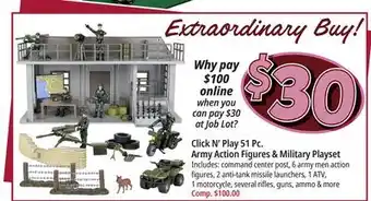 Ocean State Job Lot Click n' play 51 pc. army action figures & military playset offer