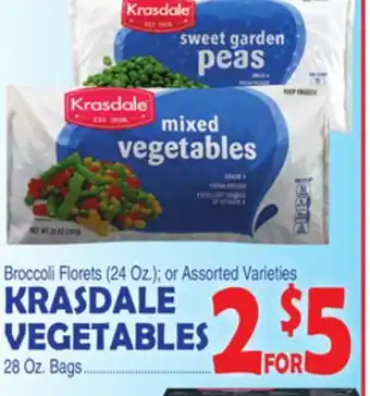 Bravo Supermarkets Krasdale vegetables 28 oz. bags offer