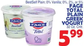Bravo Supermarkets Fage total plain greek yogurt offer
