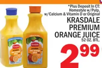 C Town Krasdale premium orange juice offer