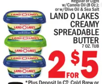 C Town Land o lakes creamy spreadable butter 7 oz. tub offer