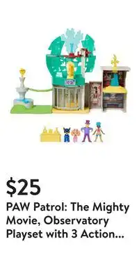 Walmart Paw patrol: the mighty movie, observatory playset with 3 action figures for kids ages 3+ offer