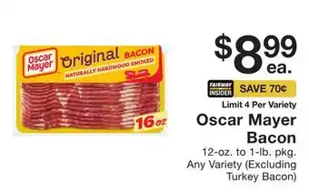 Fairway Store Market Oscar mayer bacon offer