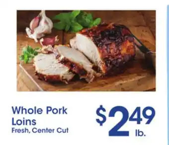 Price Rite Whole pork loins offer