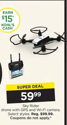 Kohl's Sky rider drone with gps and wi-fi camera offer