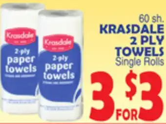 Bravo Supermarkets Krasdale 2 ply towels offer