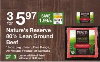 The Fresh Grocer 80% lean ground beef offer