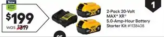 Lowe's 2-Pack 20-Volt MAX XR 5.0-Amp-Hour Battery Starter Kit offer