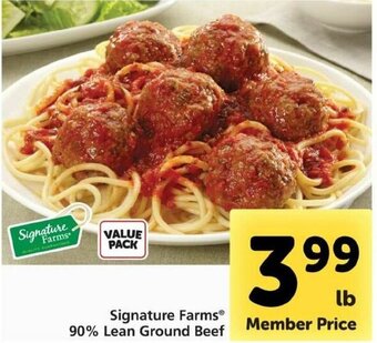 Safeway Signature Farms 90% Lean Ground Beef offer