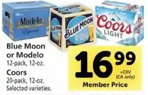 Safeway Blue Moon Or Modelo , Coors offer