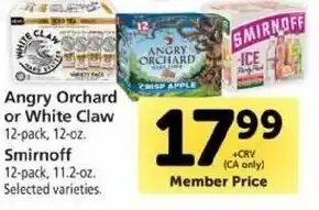 Safeway Angry Orchard Or White Claw, Smirnoff offer