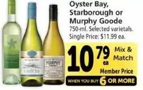 Safeway Oyster Bay, Starborough Or Murphy Goode offer