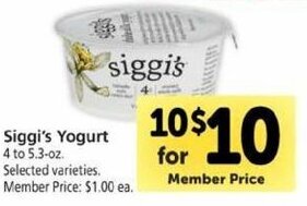 Safeway Siggi's Yogurt offer