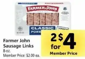 Safeway Farmer John Sausage Links 8 oz offer