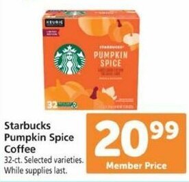 Safeway Starbucks Pumpkin Spice Coffee offer