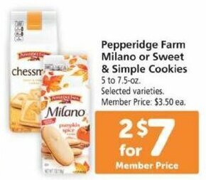 Safeway Pepperidge Farm Milano Or Sweet & Simple Cookies offer