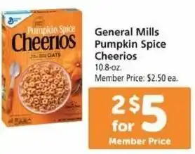 Safeway General Mills Pumpkin Spice Cheerios 10.8 oz offer