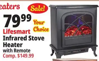 Ocean State Job Lot Lifesmart infrared electric fireplace stove heater with remote offer