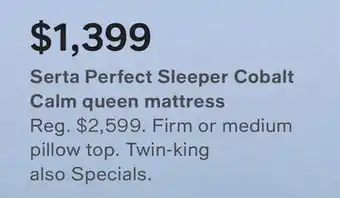 Macy's Serta perfect sleeper cobalt calm queen mattress offer