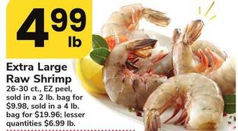 ACME Extra large raw shrimp offer