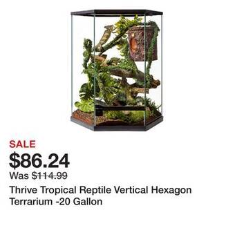 Petsmart Thrive tropical reptile vertical hexagon terrarium -20 gallon offer