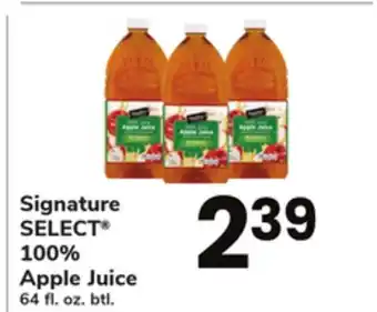 ACME Signature select 100% apple juice offer