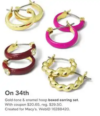Macy's On 34th 4-pc. set small pavé & color mixed style hoop earrings, 0.6, created for macy's offer
