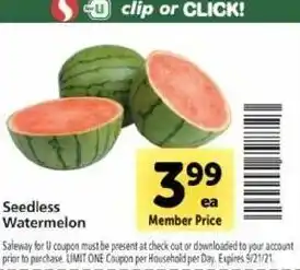 Safeway Seedless Watermelon offer