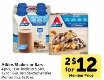 Safeway Atkins Shakes Or Bars offer
