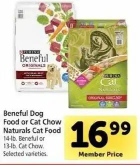 Safeway Beneful Dog Food Or Cat Chow Naturals Cat Food offer