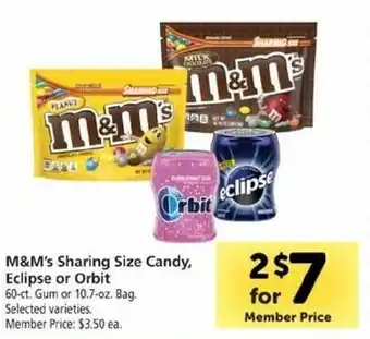 Safeway M&M's Sharing Size Candy offer