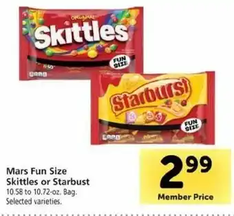 Safeway Mars Fun Size Skittles Or Starbust offer