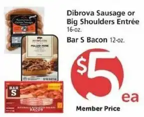 Safeway Dibrova Sausage Or Big Shoulders Entrée offer